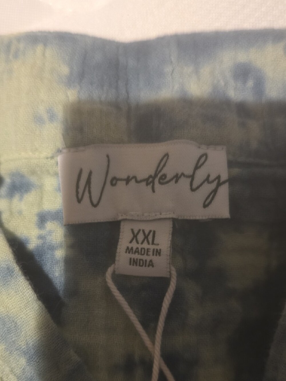 Wonderly Tie-Dye Short Sleeve Tops - Blue, Green, Orange - Picture 2 of 8